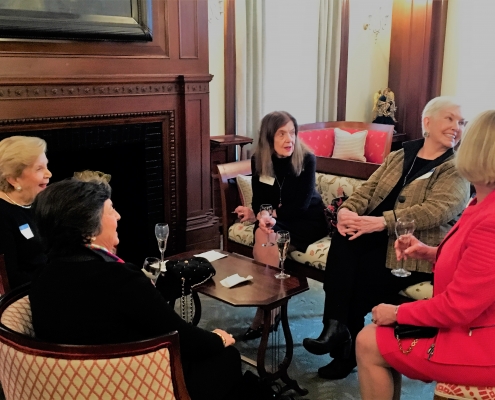 Jane Lahey, Judy Newell, Barbara Linville, Mary Fields and guest